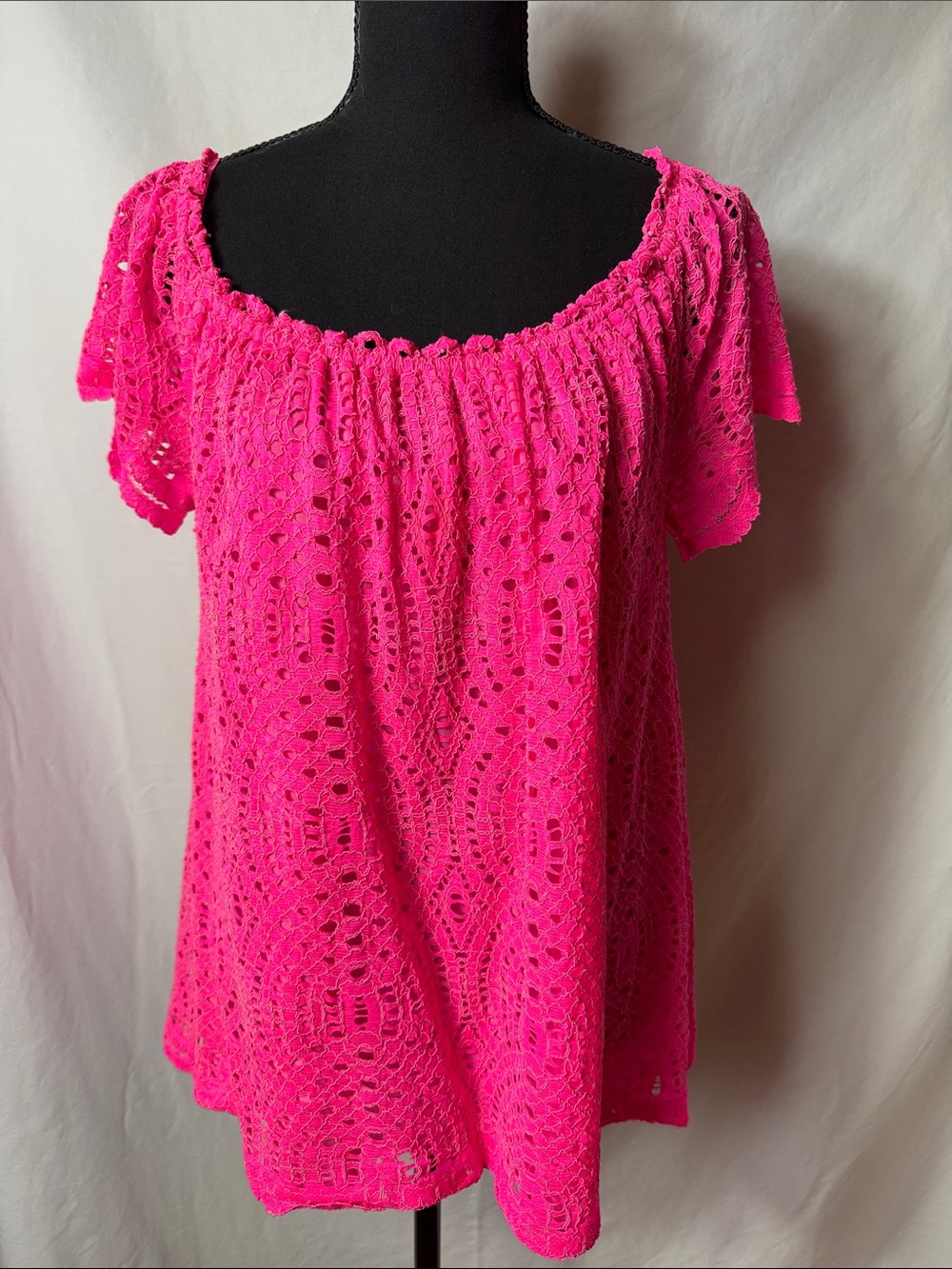Lilly Pulitzer Crochet Hot Pink Top